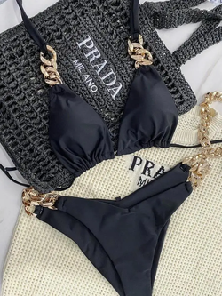 New Sexy Bikini 2024 Triangle Bathing Suit for Women Brazilian  Bikini Set 2-piece Halter Swimwear Push Up Swimsuit