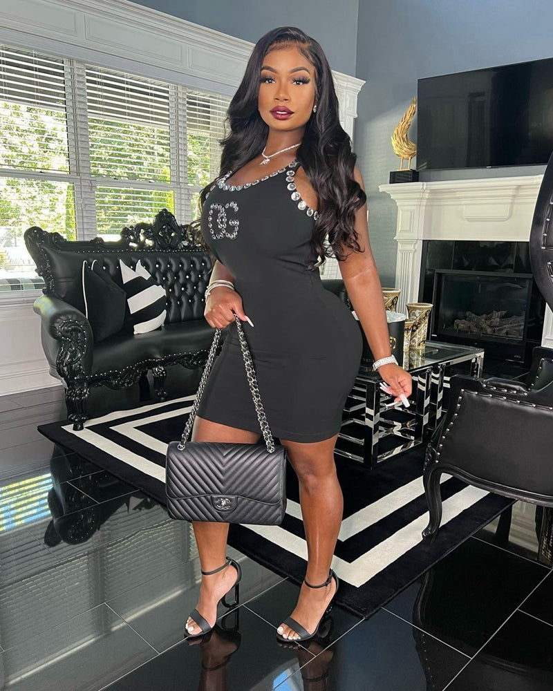 Stylish Luxury Ladies Black Sexy Bodycon D&G