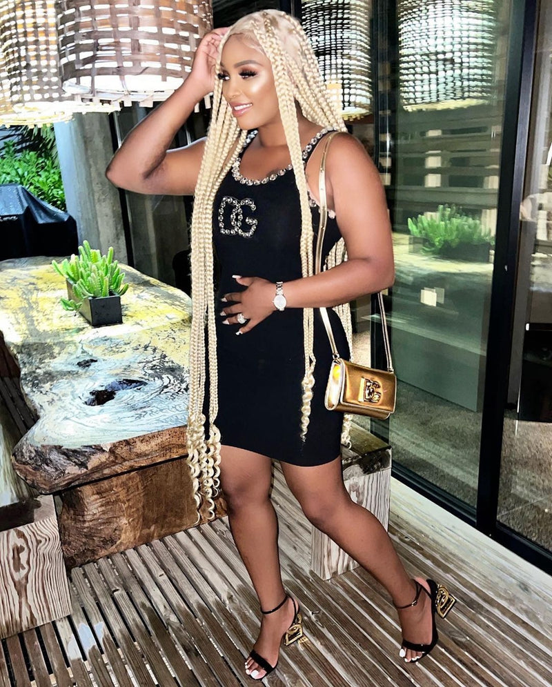 Stylish Luxury Ladies Black Sexy Bodycon D&G
