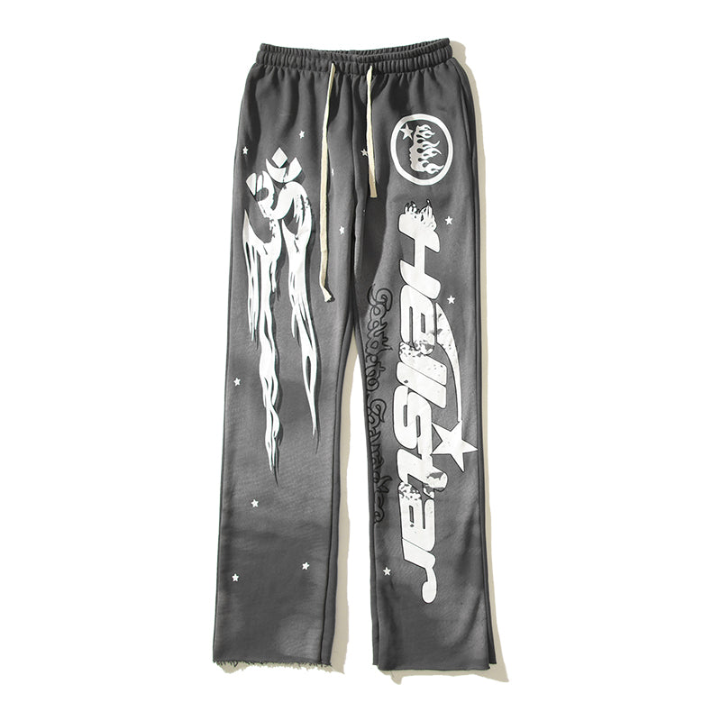 Hellstar Hoodie Guard Pants Set Vintage Wash High Street  Men's And Women's Sports Wear