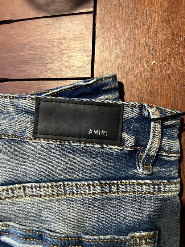 Super Stylish Luxury Slim Fit Stretch Blue Jeans Amiri Hip Hop Jeans