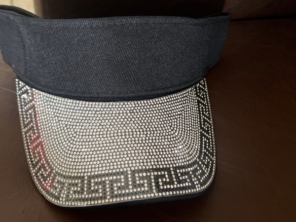 Unisex Sparkling Versace Print Bling Summer Visor