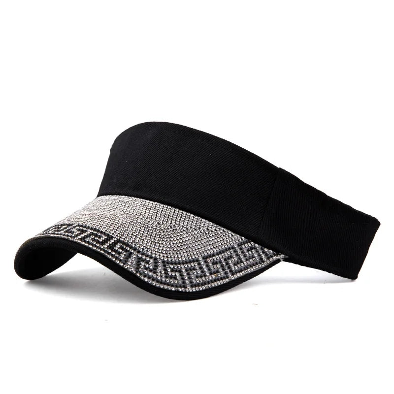 Unisex Sparkling Versace Print Bling Summer Visor
