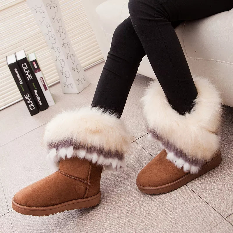 Women Fur Warm Ankles Snow Boots - TimelessGear9