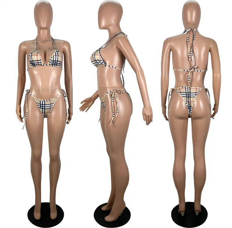 2025 Sexy Burberry Print Bikini Swimsuit