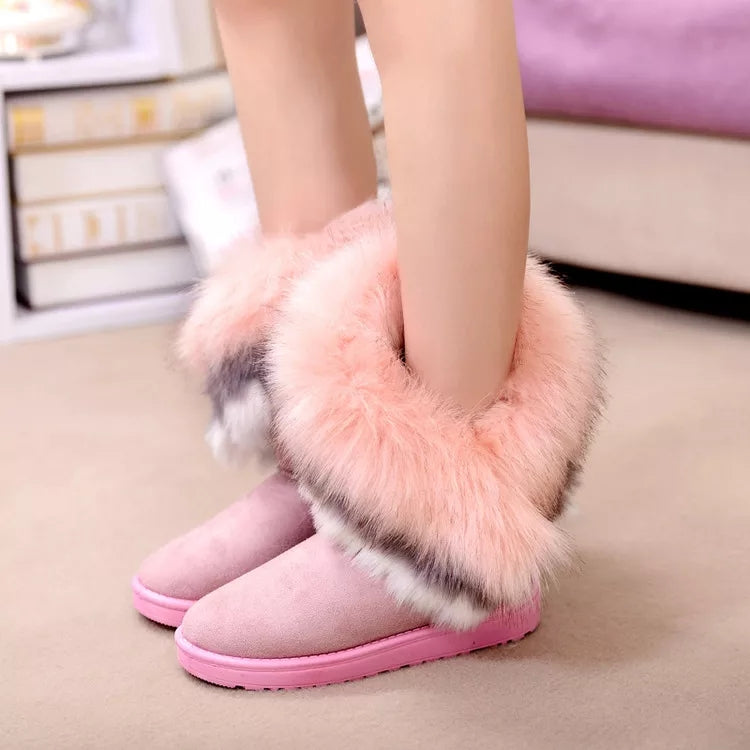 Women Fur Warm Ankles Snow Boots - TimelessGear9