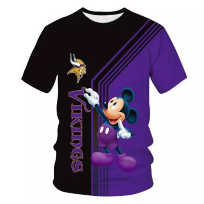 NFL Football Disney Mouse Unisex Casual Tee Shirt - TimelessGear9