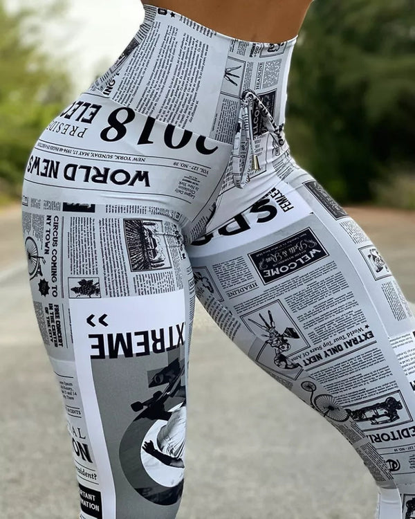 Highly Appealing Visual Antique Newspaper Trousers Lady Clothing
