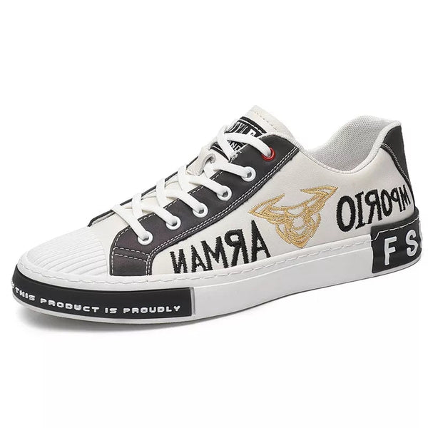 Mens Genuine Leather High Luxury Sneakers