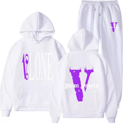 Palm Angels Vlone Hip Hop casual wear suit sportswear suit solid color pullover  sweat pants - TimelessGear9