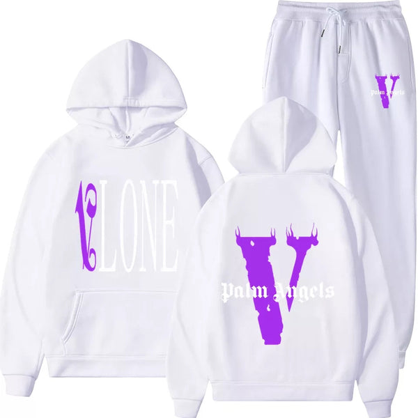 Palm Angels Vlone Hip Hop casual wear suit sportswear suit solid color pullover  sweat pants - TimelessGear9