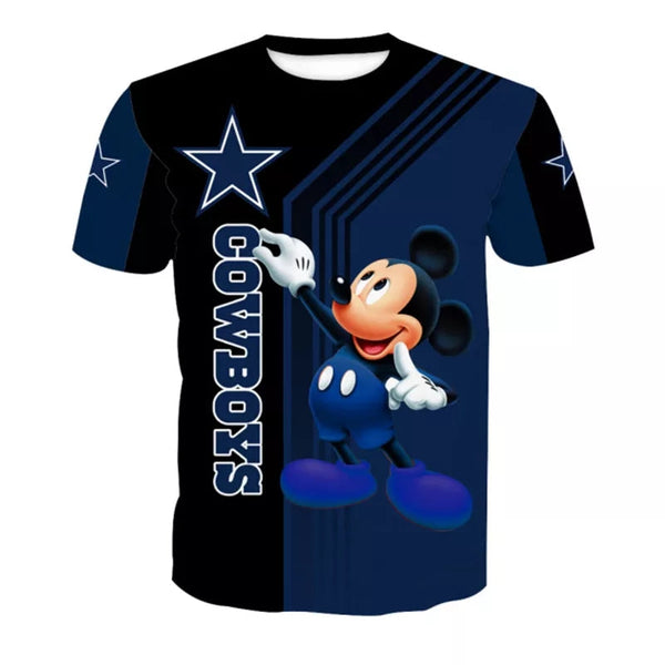 NFL Football Disney Mouse Unisex Casual Tee Shirt - TimelessGear9