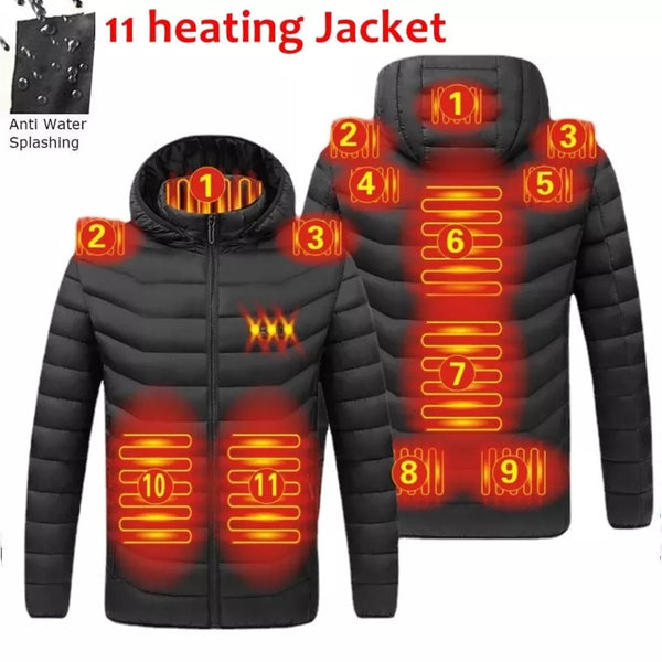Thermo USB Heating Jacket 2023 Waterproof Clothing 9 Heating Zones