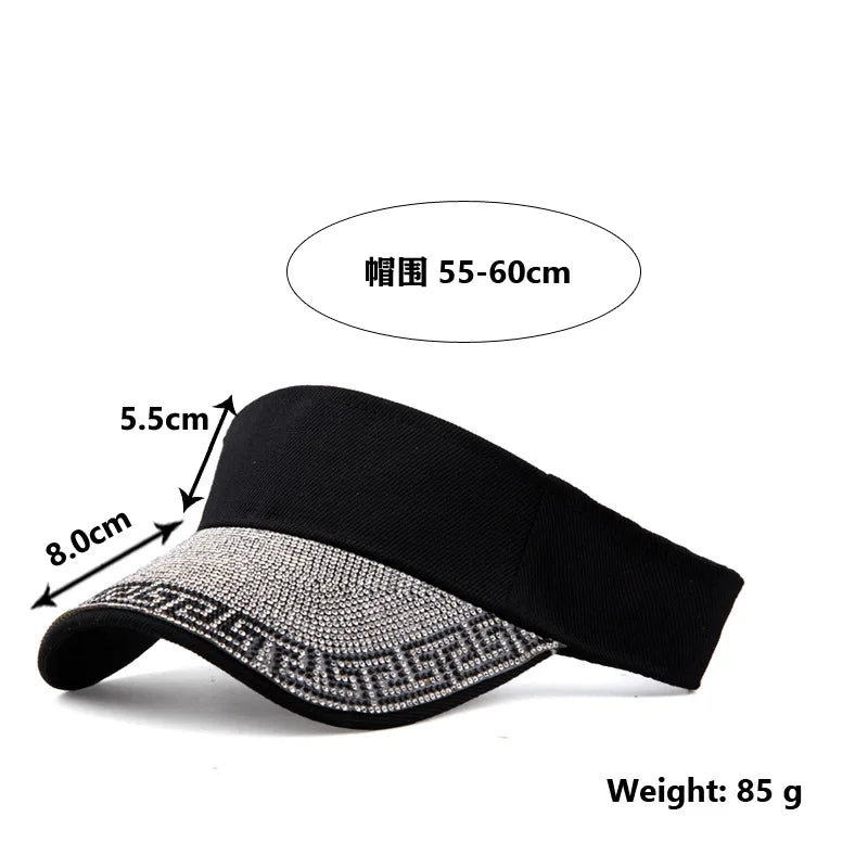 Unisex Sparkling Versace Print Bling Summer Visor