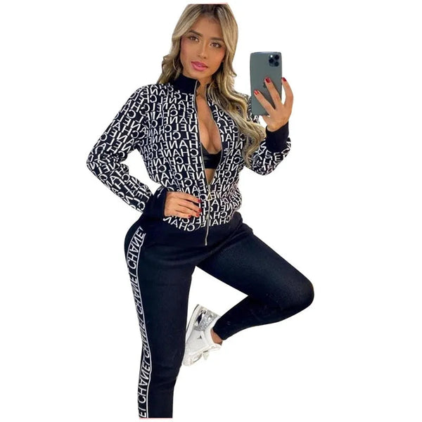 Famous Lettering Stylish Fashion Track Suit