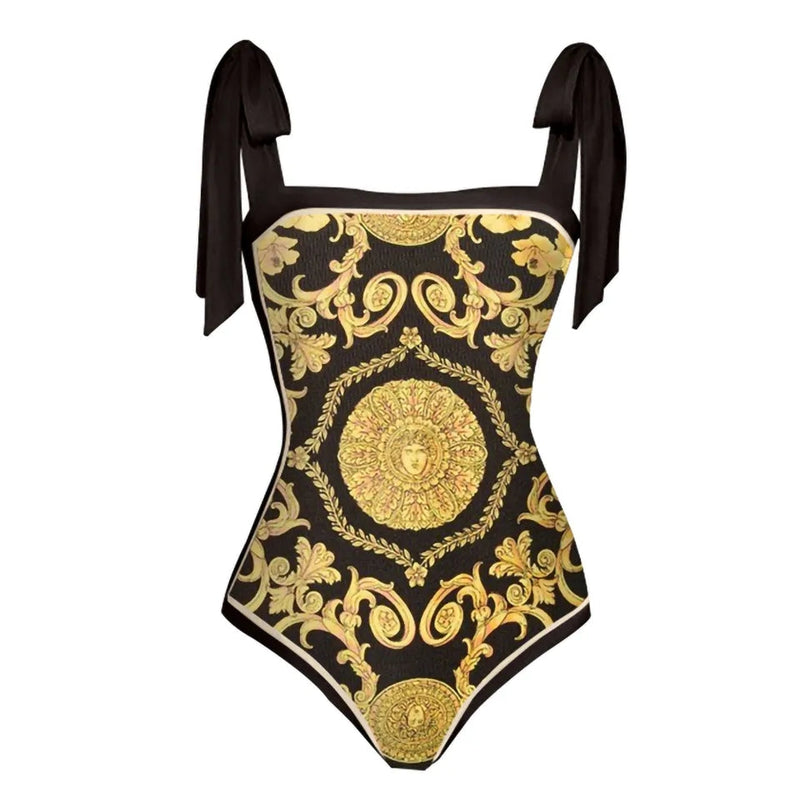 Gorgeous Matching Versace Luxury Designer Print Swimwear Swimsuit