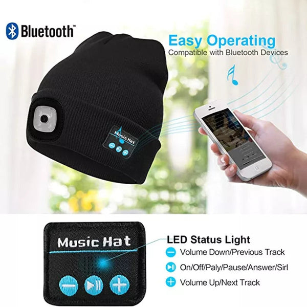 Music Player With Mic Warm Beanie Winter Skull Cap
