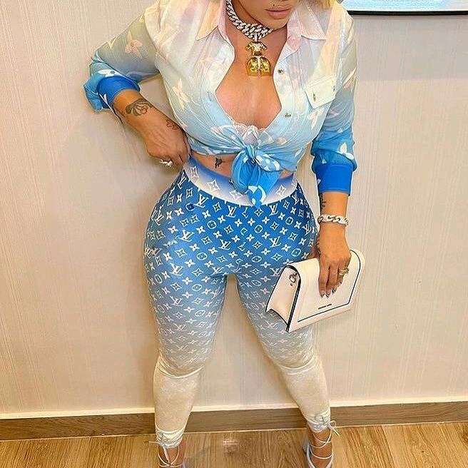 Sexy Two Piece Royal Blue Fashion Designer Set