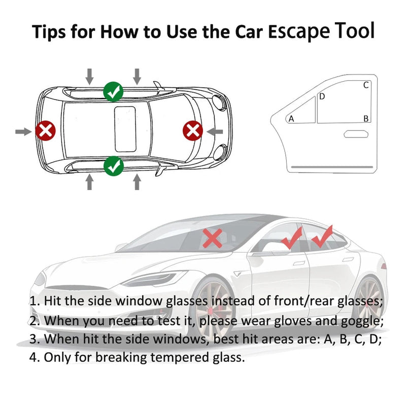 Automobile Emergency Glass Window Breaker Seat Belt Cutter Life-Saving Escape Car Emergency Tool
