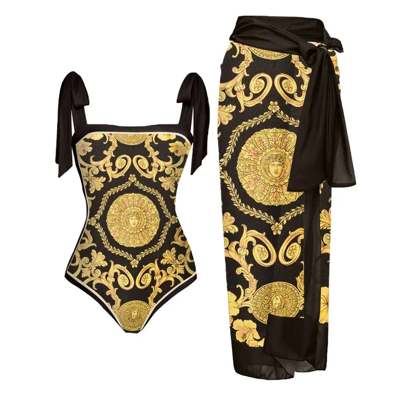 Gorgeous Matching Versace Luxury Designer Print Swimwear Swimsuit