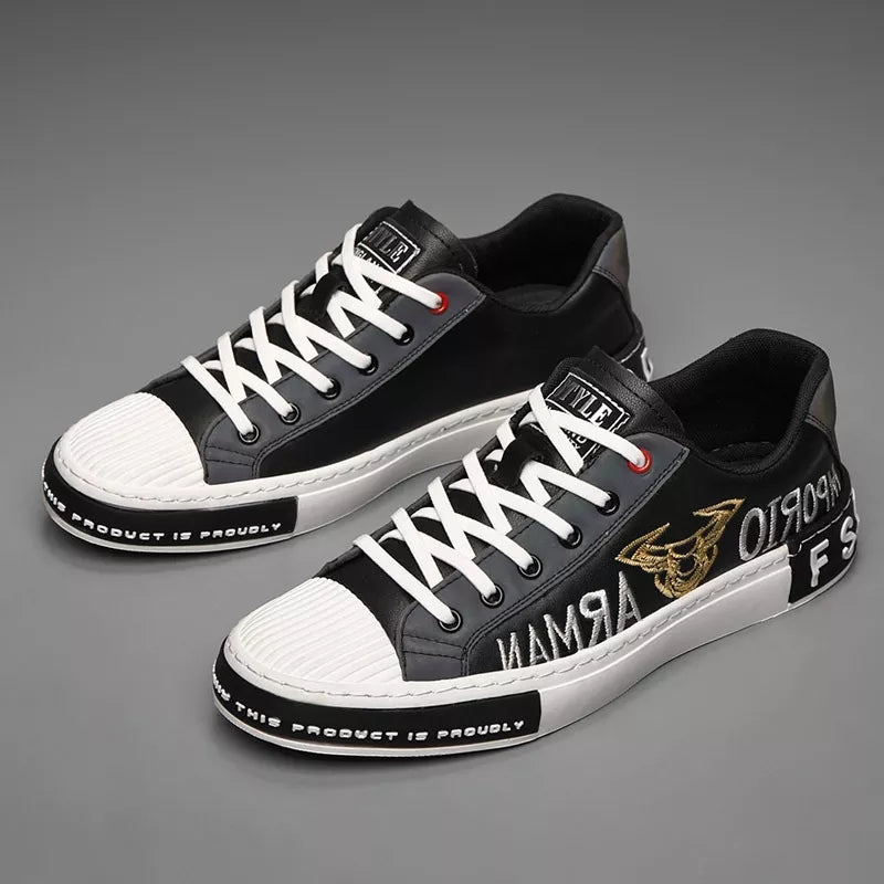 Mens Genuine Leather High Luxury Sneakers