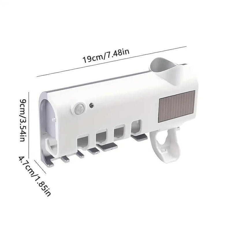 1PCS Automatic Toothpaste Dispenser Wall Mount Dust-proof #Toothbrush Holder Wall Mount Bathroom Accessories Set Squeezer - TimelessGear9