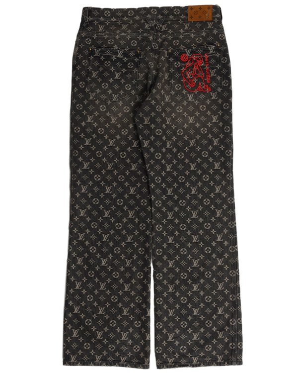 Louis Vuitton Lettering Fashion Jeans