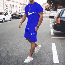 2022 New Brand men Tracksuit T-shirt Shorts Suit Two Piece Sets Summer 100% Cotton Short - TimelessGear9