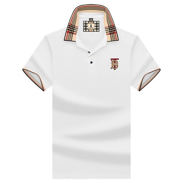 2023 New Short-sleeve T-shirt Business Sports Striped Lapel Short-sleeved T-shirt Clothing - TimelessGear9