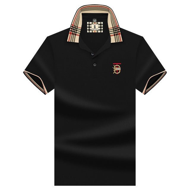 2023 New Short-sleeve T-shirt Business Sports Striped Lapel Short-sleeved T-shirt Clothing - TimelessGear9