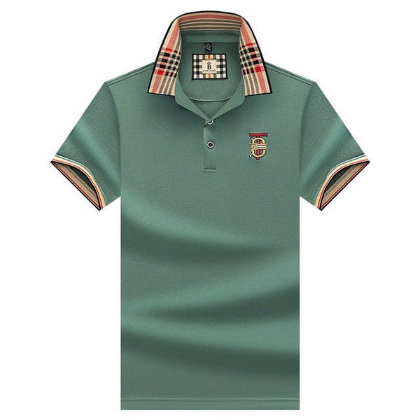 2023 New Short-sleeve T-shirt Business Sports Striped Lapel Short-sleeved T-shirt Clothing - TimelessGear9