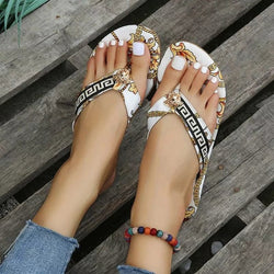 2023 Sexy Flip-Flops Women Slippers Luxury Versace Print - TimelessGear9