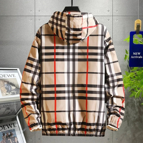 2024 Autumn Burberry Stylish Mens Windbreaker Bomber Hoodie Jacket - TimelessGear9