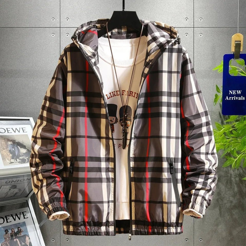2024 Autumn Burberry Stylish Mens Windbreaker Bomber Hoodie Jacket - TimelessGear9
