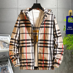2024 Autumn Burberry Stylish Mens Windbreaker Bomber Hoodie Jacket - TimelessGear9