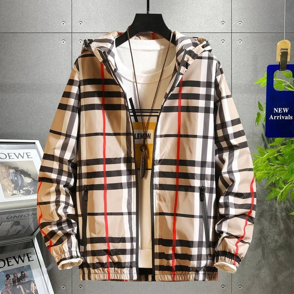 2024 Autumn Burberry Stylish Mens Windbreaker Bomber Hoodie Jacket - TimelessGear9