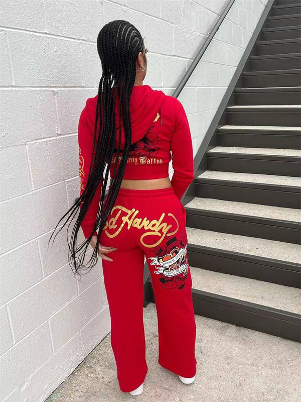 2024 Ed Hardy Luxury Popular Fashion Cardigan Sexy Leisure Jogging Suit - TimelessGear9
