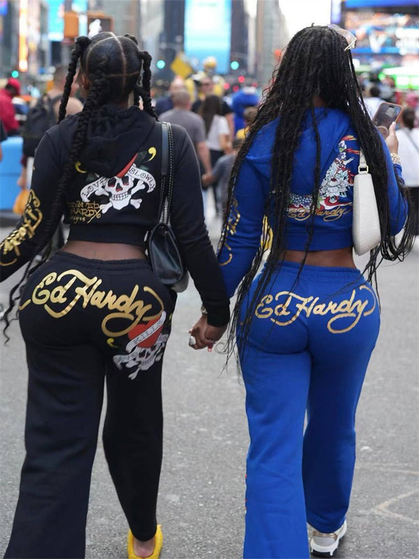 2024 Ed Hardy Luxury Popular Fashion Cardigan Sexy Leisure Jogging Suit - TimelessGear9