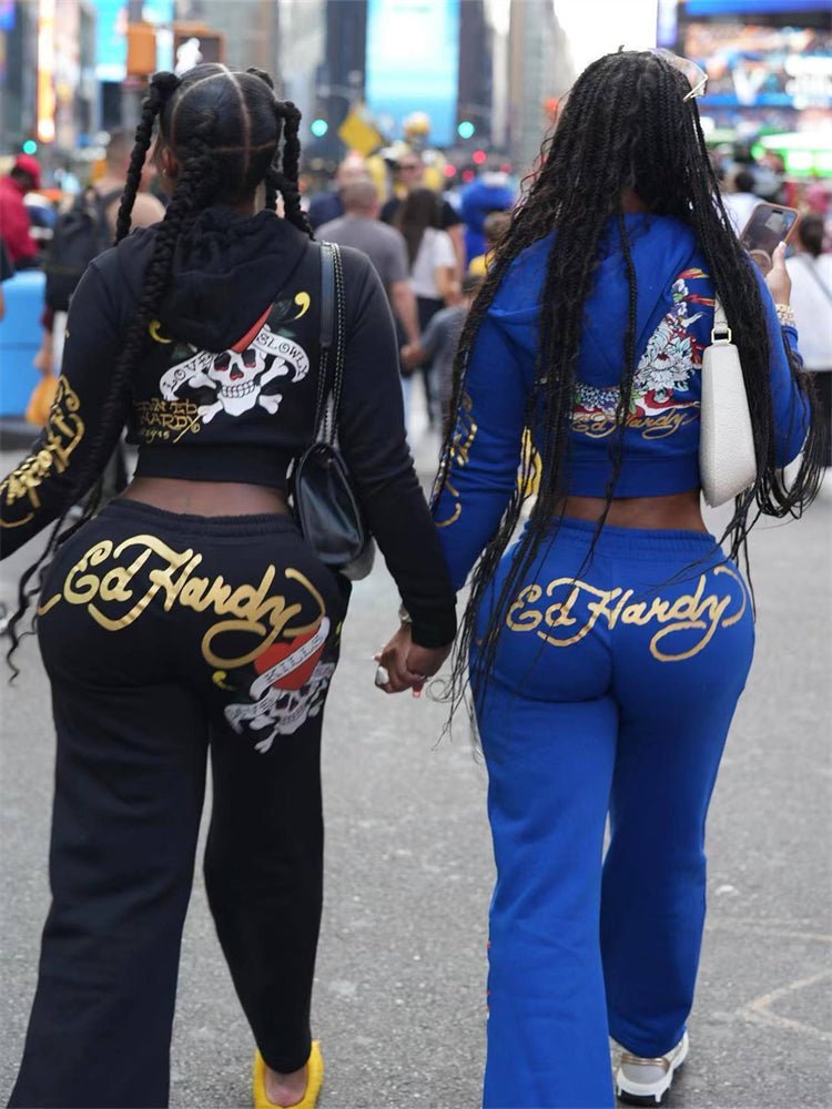 2024 Ed Hardy Luxury Popular Fashion Cardigan Sexy Leisure Jogging Suit - TimelessGear9
