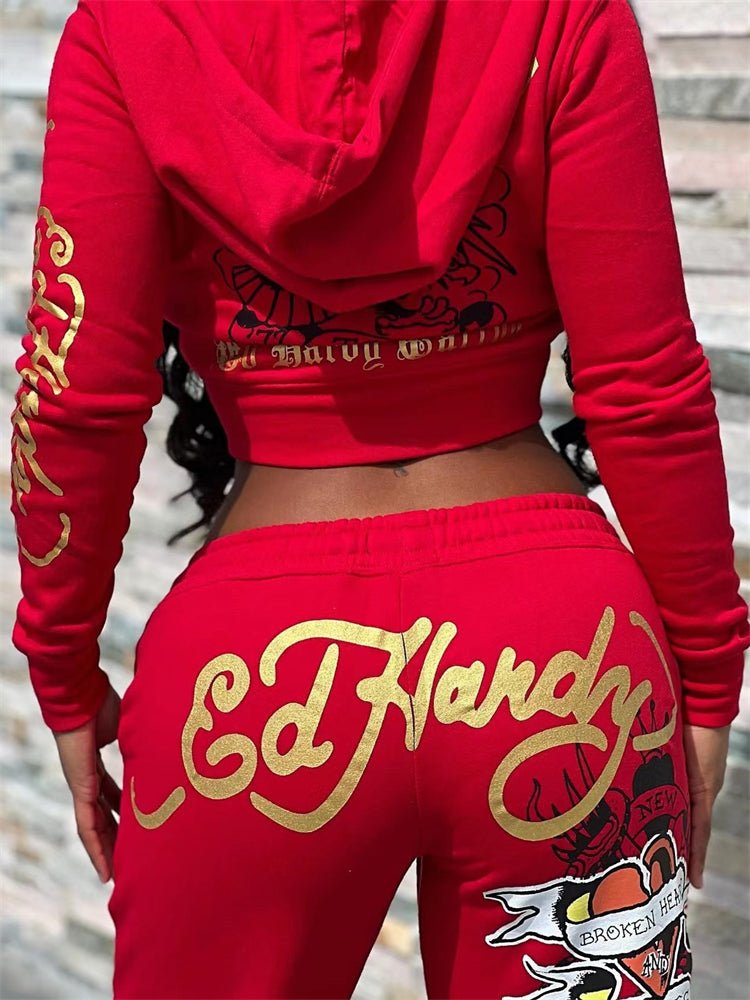 2024 Ed Hardy Luxury Popular Fashion Cardigan Sexy Leisure Jogging Suit - TimelessGear9