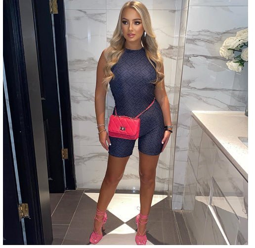 2024 New Bodysuit Luxury Designer Round Neck Long Sleeve Zipper Fashion Jumpsuit - TimelessGear9
