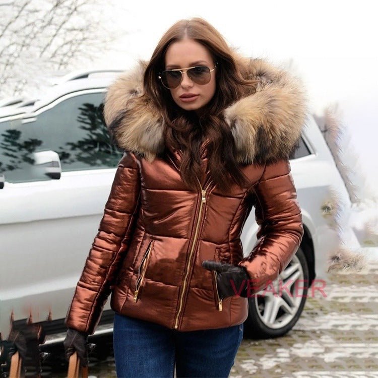 2024 Winter Down Cotton Faux Fur Collar Jacket - TimelessGear9