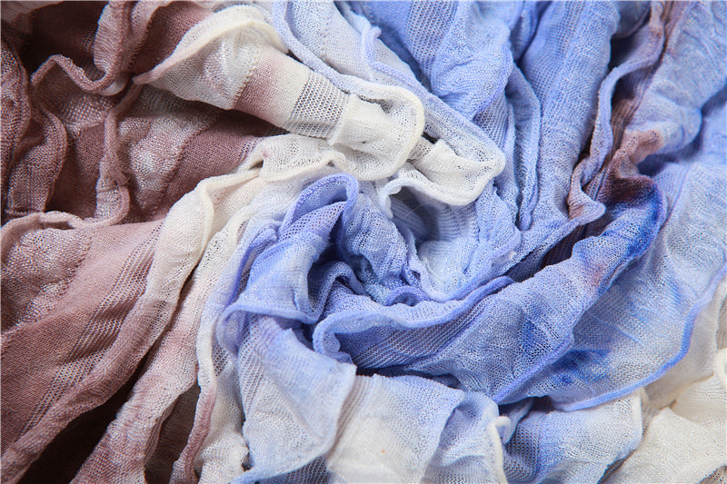 Sexy Tie Dye Scarf Strapless Tube Crop Top Maxi Skirts Suit 3 Piece Matching Sets Summer Women Streetwear Slim Fashion Outfits