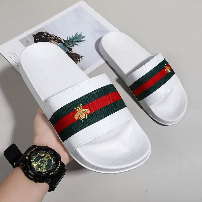 Gucci Stylish Designer Couples Slippers Shoes Leather Summer Footwear Fashion Unisex