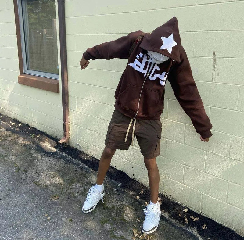 Y2K Fashion Star Hip Hop Hoodie - TimelessGear9