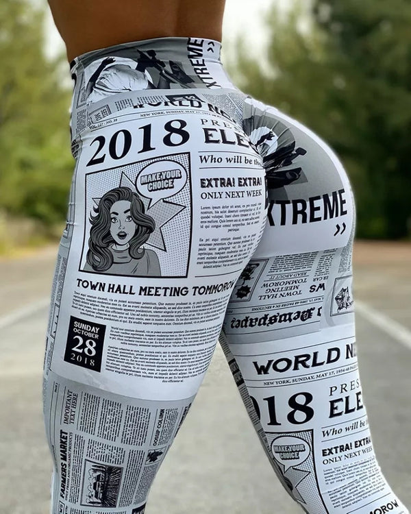 Highly Appealing Visual Antique Newspaper Trousers Lady Clothing