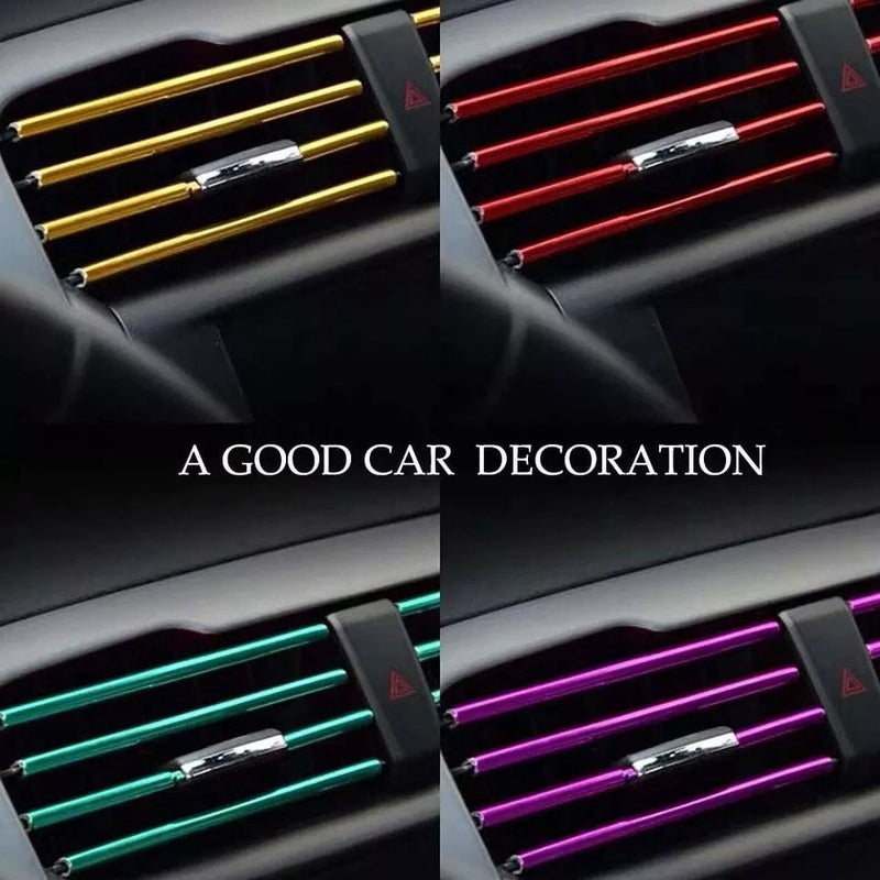 Pimp Your Ride 10 Pcs Car Vent Outlet Trim Strips U Shape Chrome Shiny Car Decorations - TimelessGear9
