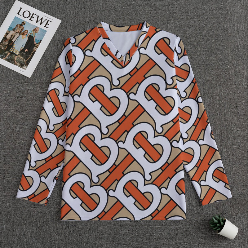 Mens Luxury Burberry Print Long Sleeve Shirt - TimelessGear9