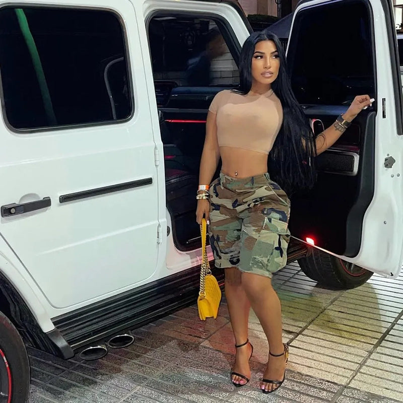 Gallery Dept. camo cargo shorts baggy fit with pockets
