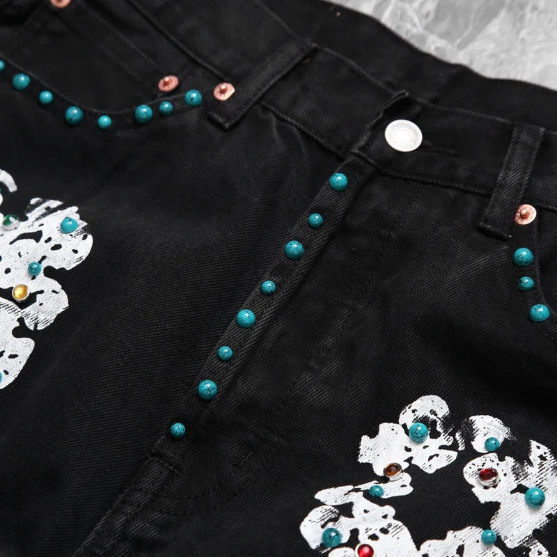 Luxury Fashion Tear Drops Vintage Mens Levi's Jeans